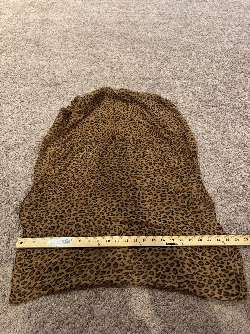 Leopard Print Infinity Scarf - Brown/black lightweight fabric animal print